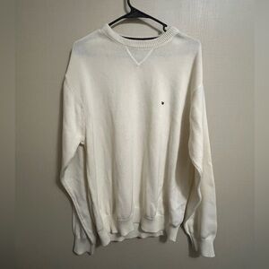 White TommyHilfiger Cable Knit Crew Neck Sweat Shirt Size XL